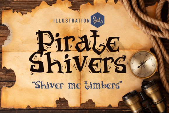 Pirate Shivers: The Whimsical Typeface for Handmade Pirate-Themed Crafts